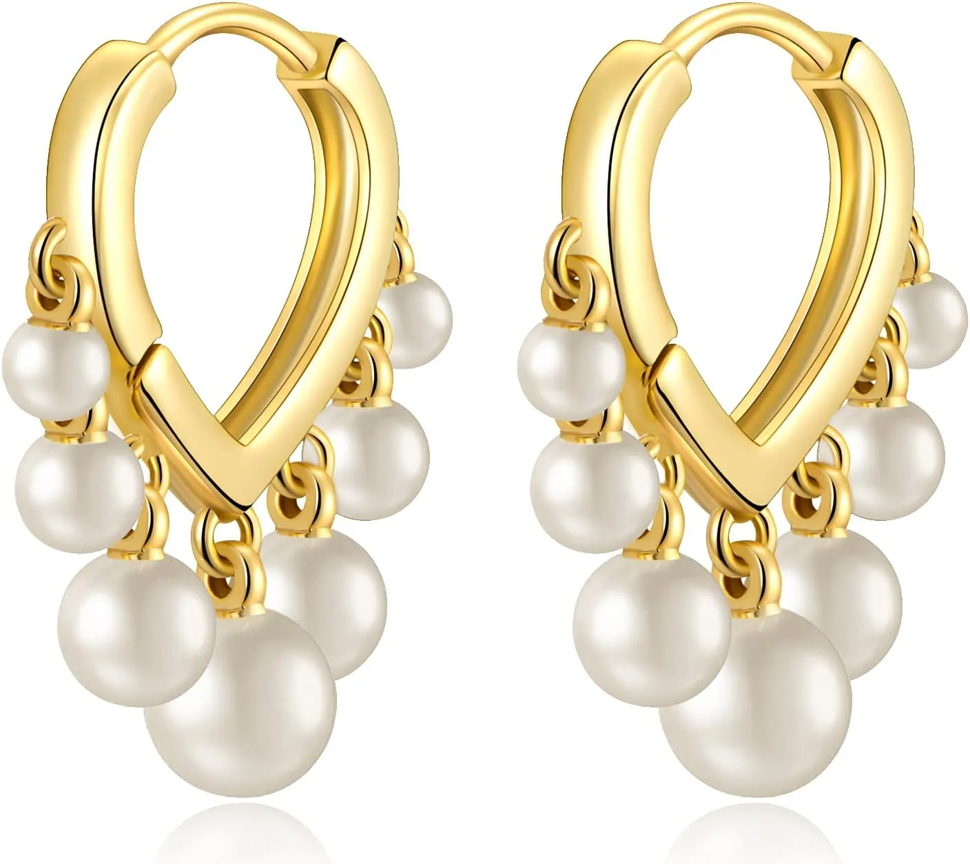 14K Gold Plated Earrings for Women Dainty Beaded Statement Earrings Sterling Silver Cute Dangle Earrings