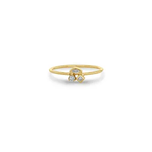 14k Mixed Cut Diamond Cluster Ring