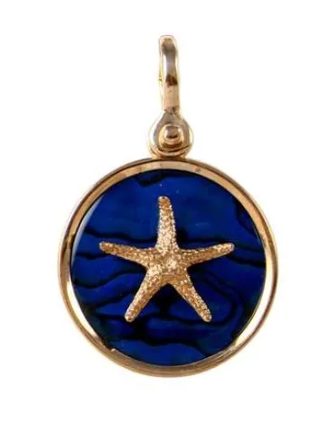 18427 - 1" THIN STARFISH SEA OPAL PENDANT