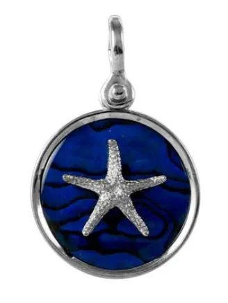 18427 - 1" THIN STARFISH SEA OPAL PENDANT