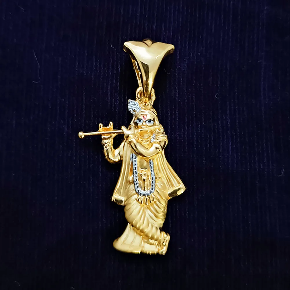 22 KT Gold Unisex Lord Krishna Pendant (D7)