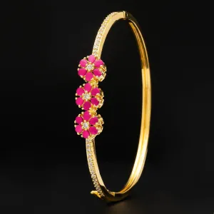 24ct Heavy Gold Plated Stone Bracelet Bangle PSBRB61WR-002