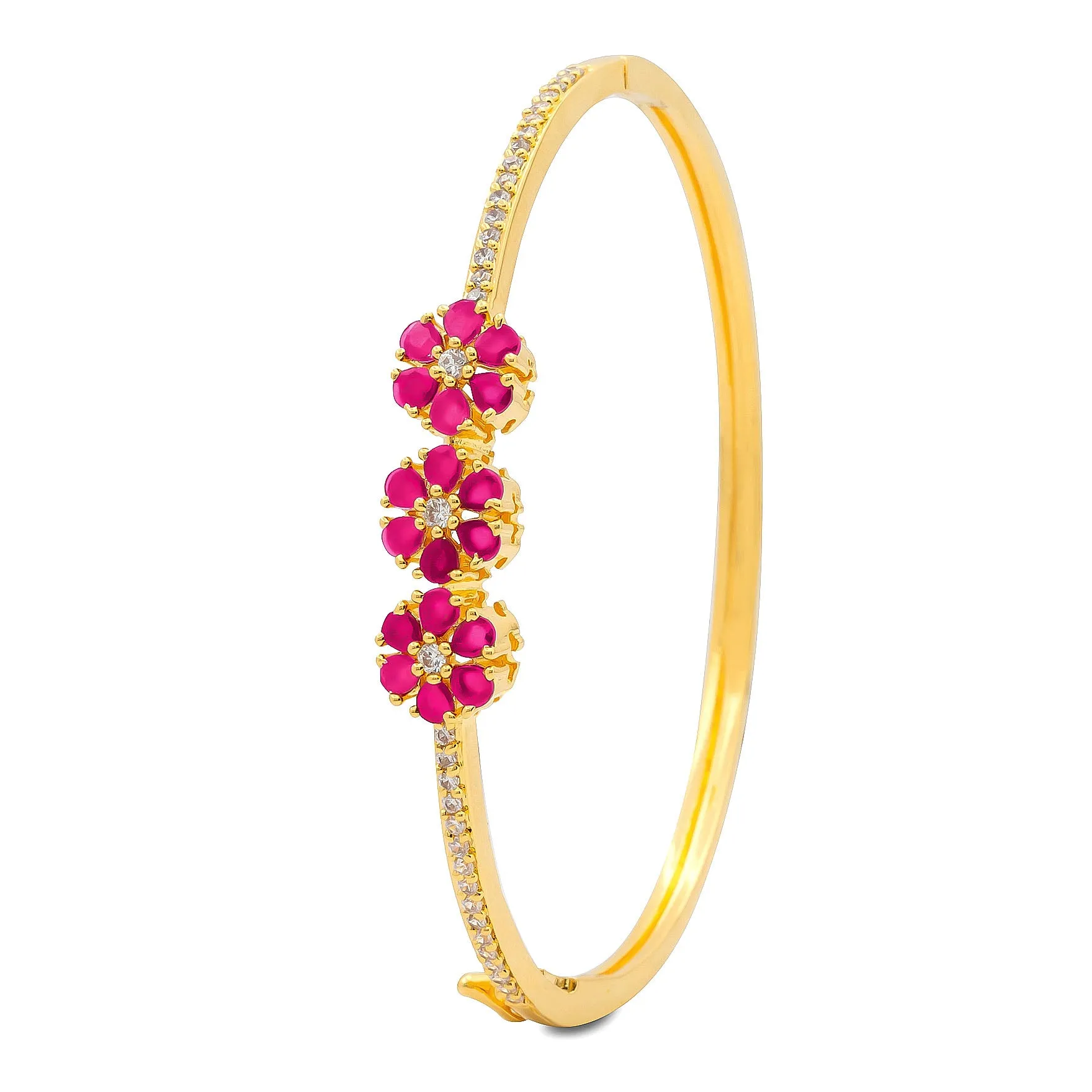 24ct Heavy Gold Plated Stone Bracelet Bangle PSBRB61WR-002