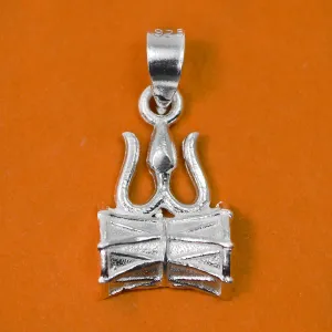 925 Silver Trident Pendant with Damaru Pendant (Design 31)