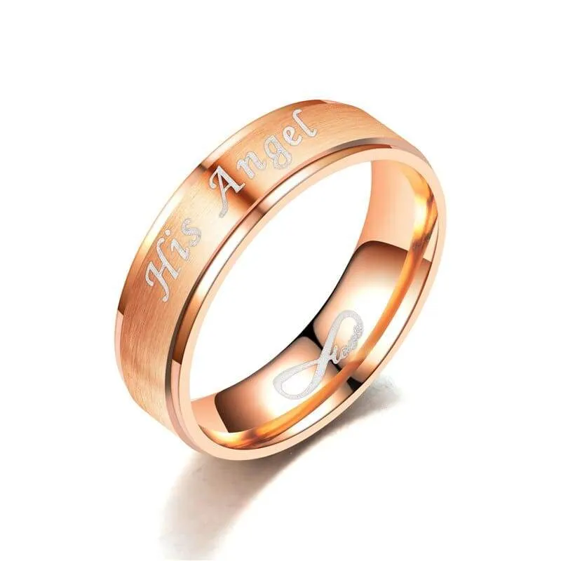 Angel and devil couple rings