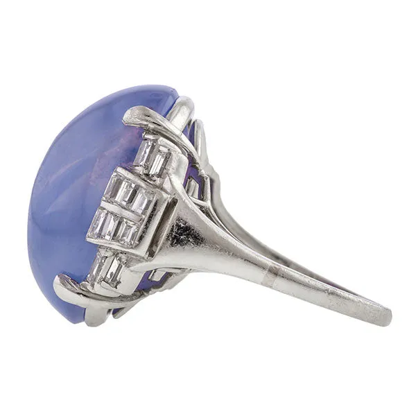 Art Deco Star Sapphire & Diamond Ring