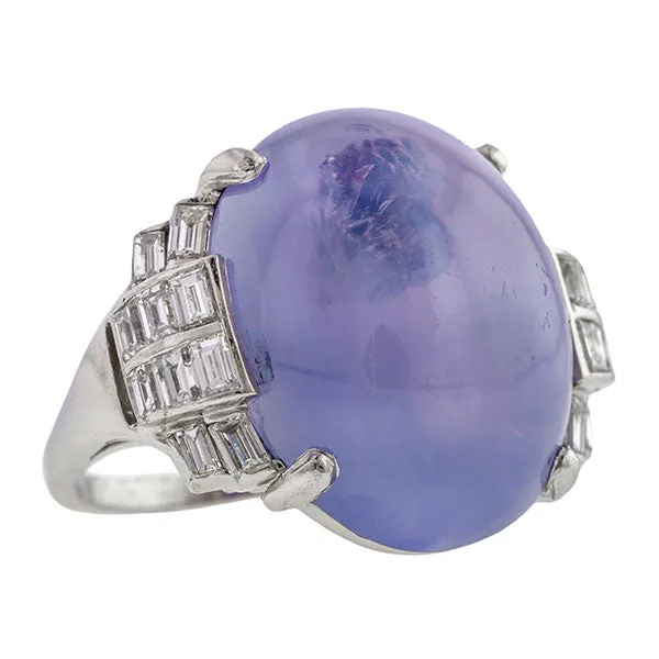 Art Deco Star Sapphire & Diamond Ring