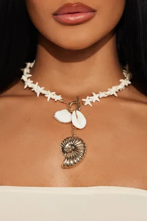 Beach Bits Beaded Pendant Necklaces - Ivory/combo