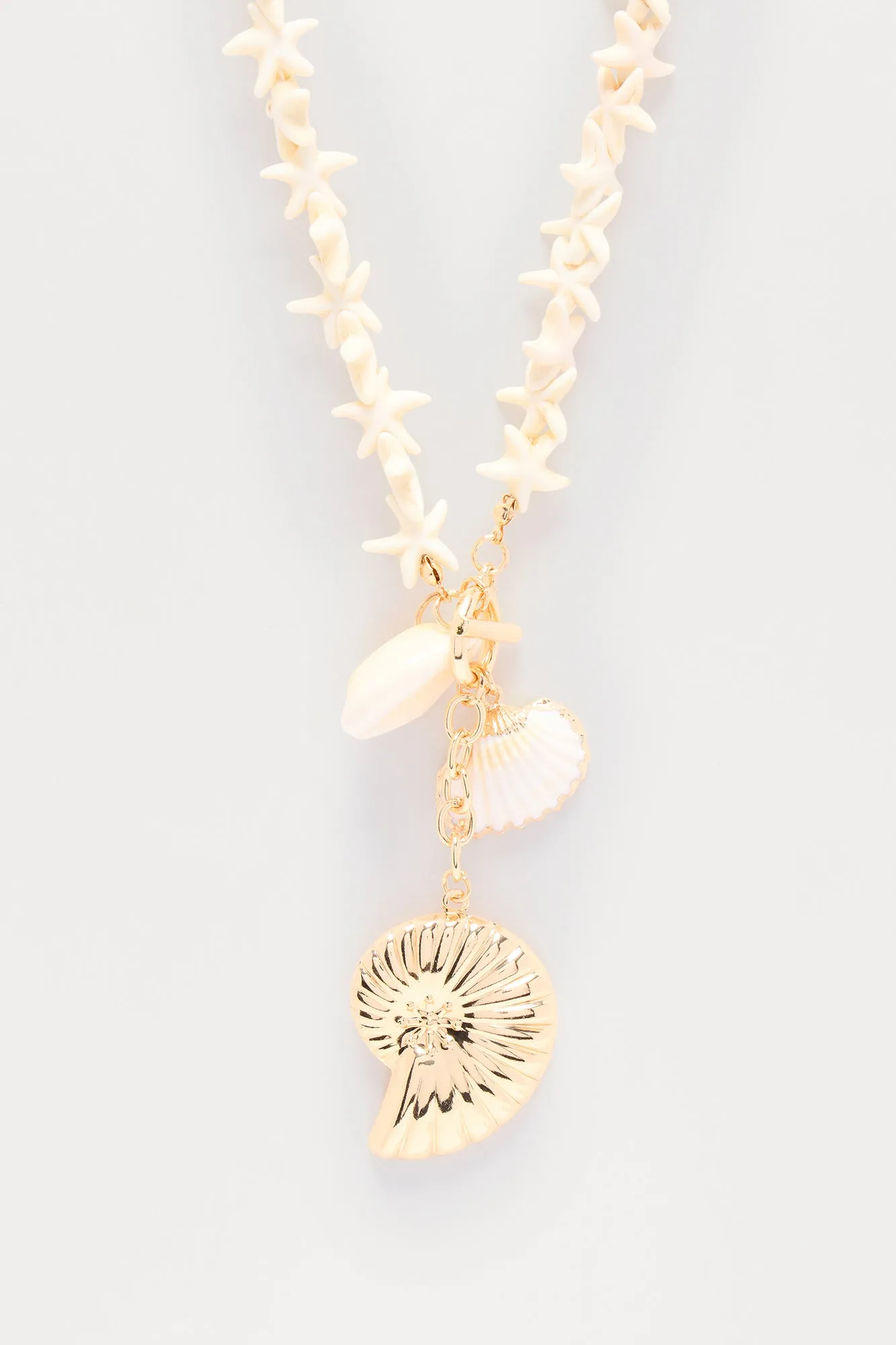 Beach Bits Beaded Pendant Necklaces - Ivory/combo