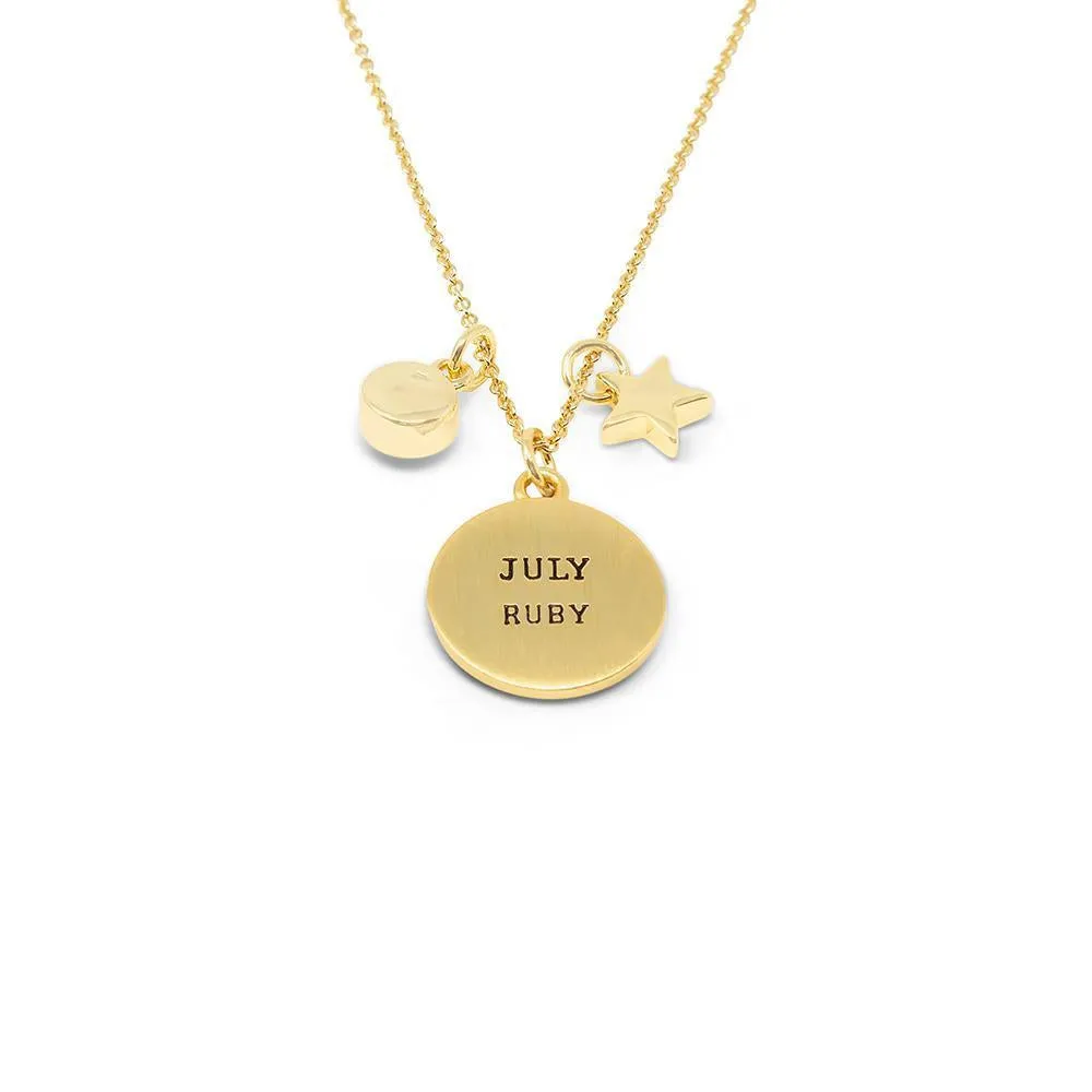 Birthstone Necklace July Gold Plated