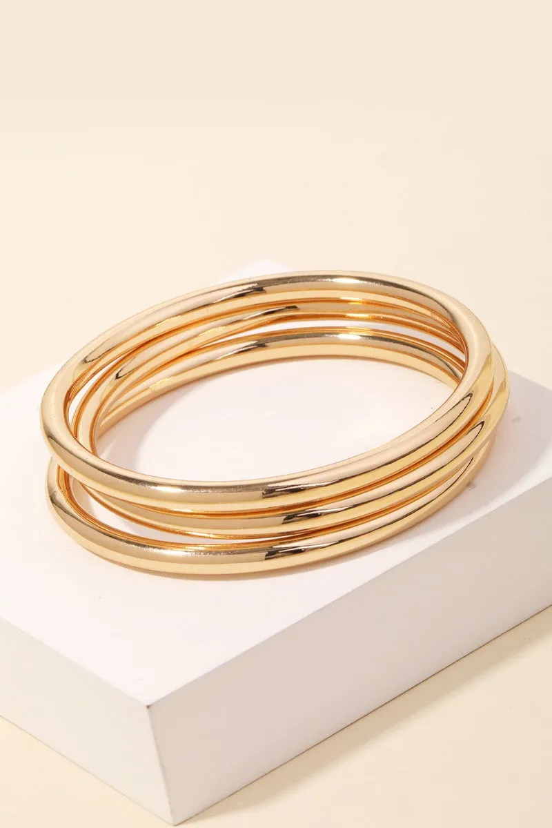 Brushed Triple Bangle Bracelets