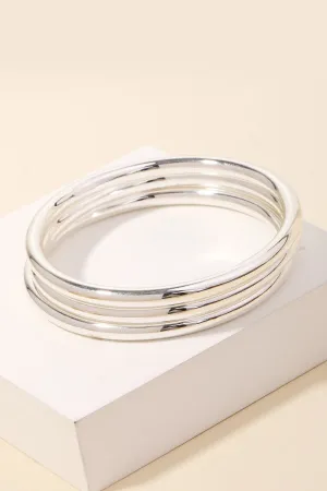 Brushed Triple Bangle Bracelets