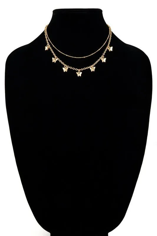 Butterfly Double Layered Necklace