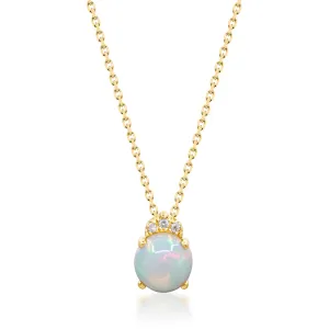 Charlie 10K Yellow Gold Round-Cab Natural African Opal Pendant