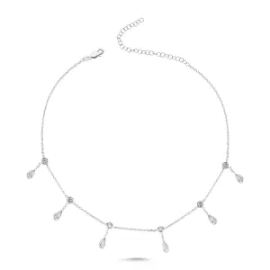 Choker Necklace with Crystal Tear Drops Dangles Choker Necklace with Crystal Tear Drops Dangles