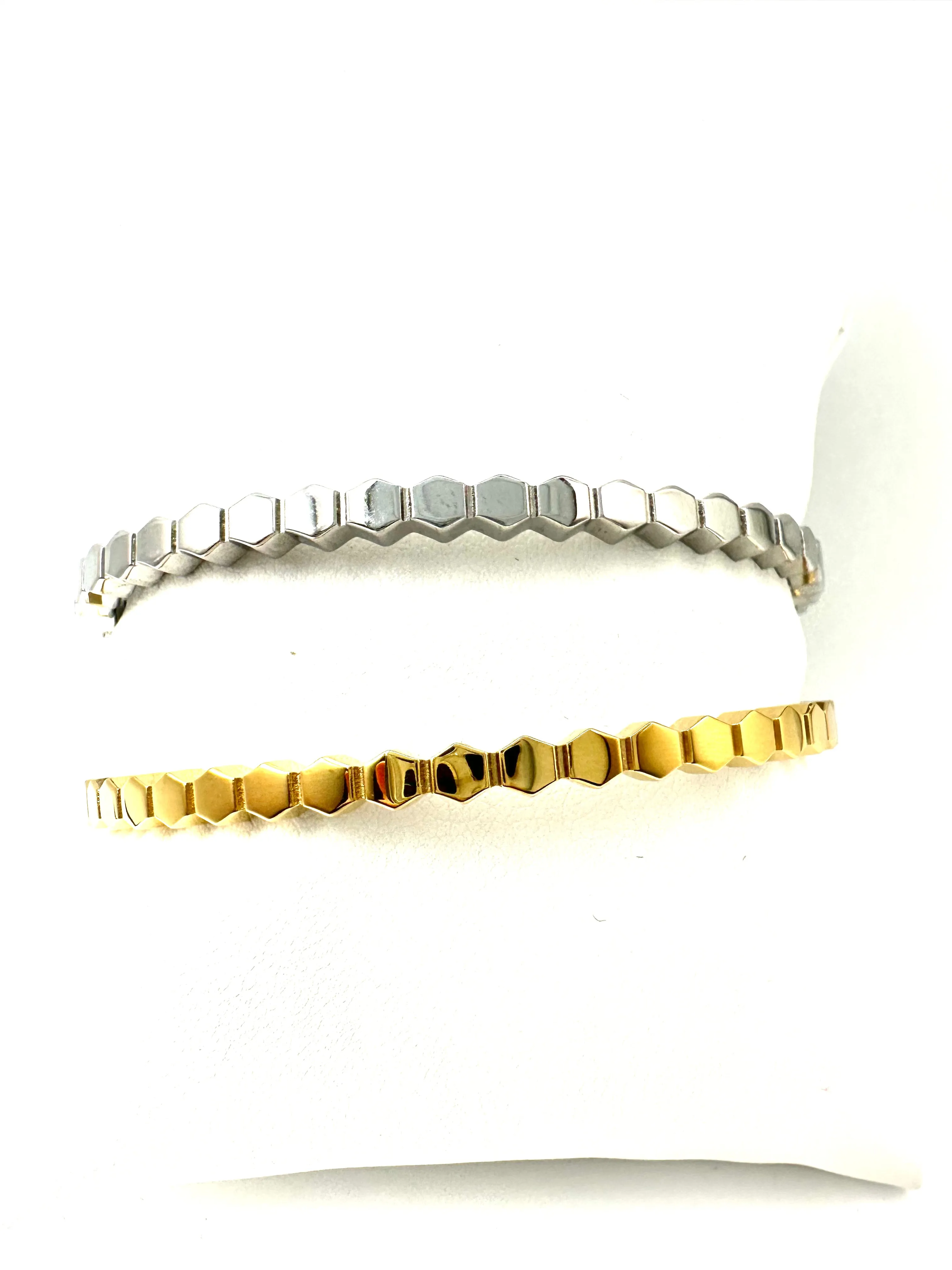 CZ Hex Hinged Bangle