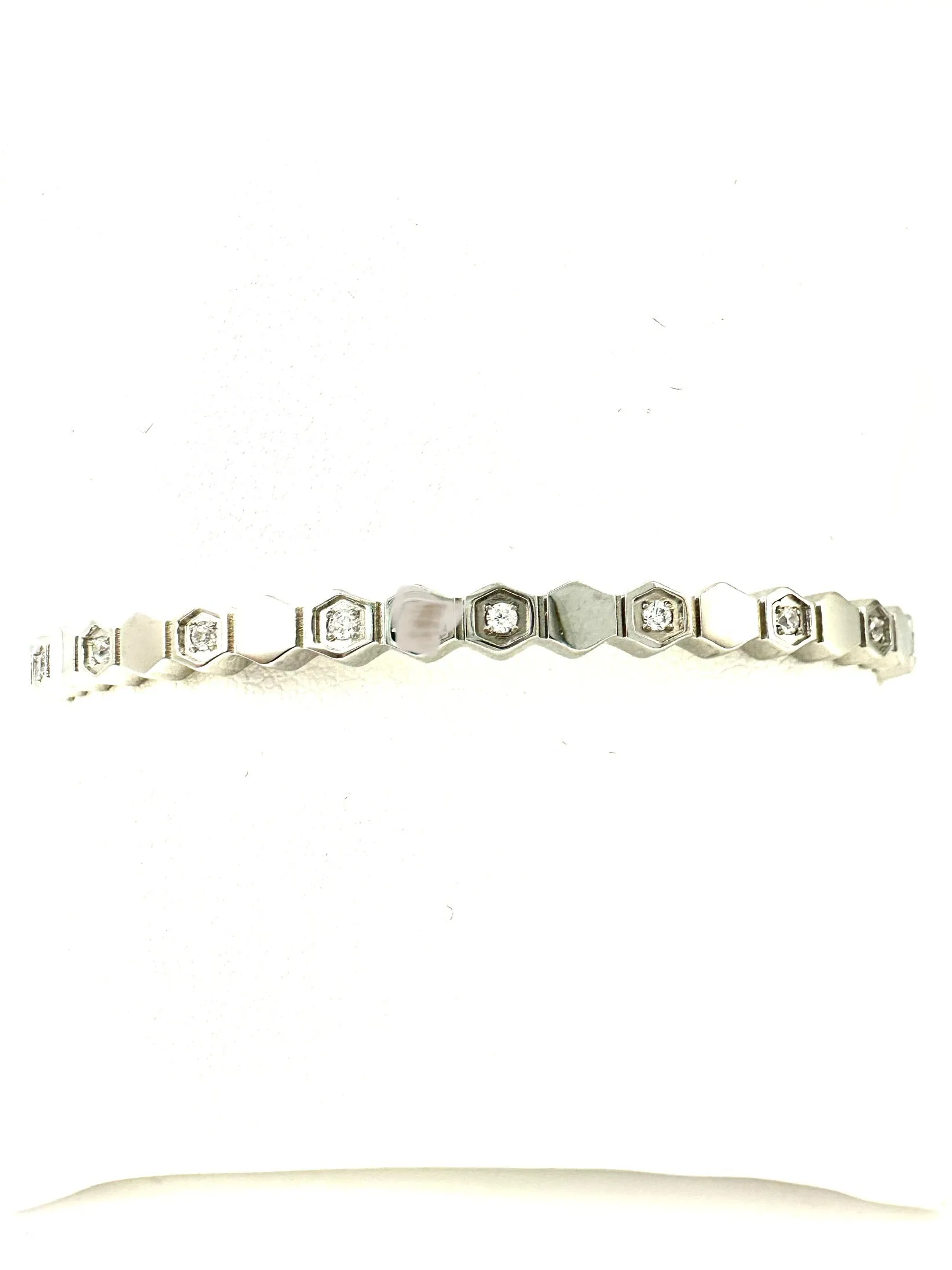 CZ Hex Hinged Bangle