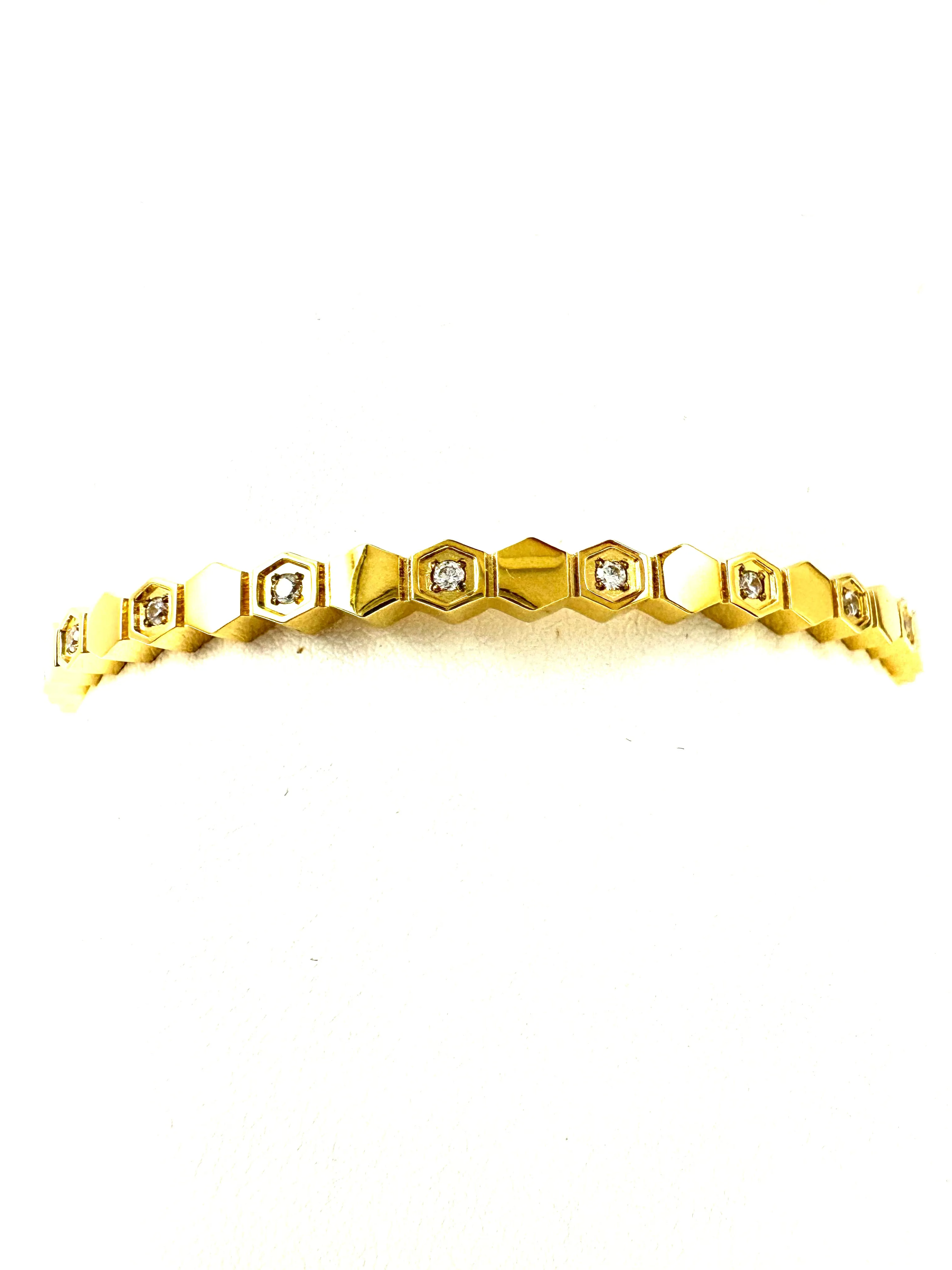 CZ Hex Hinged Bangle
