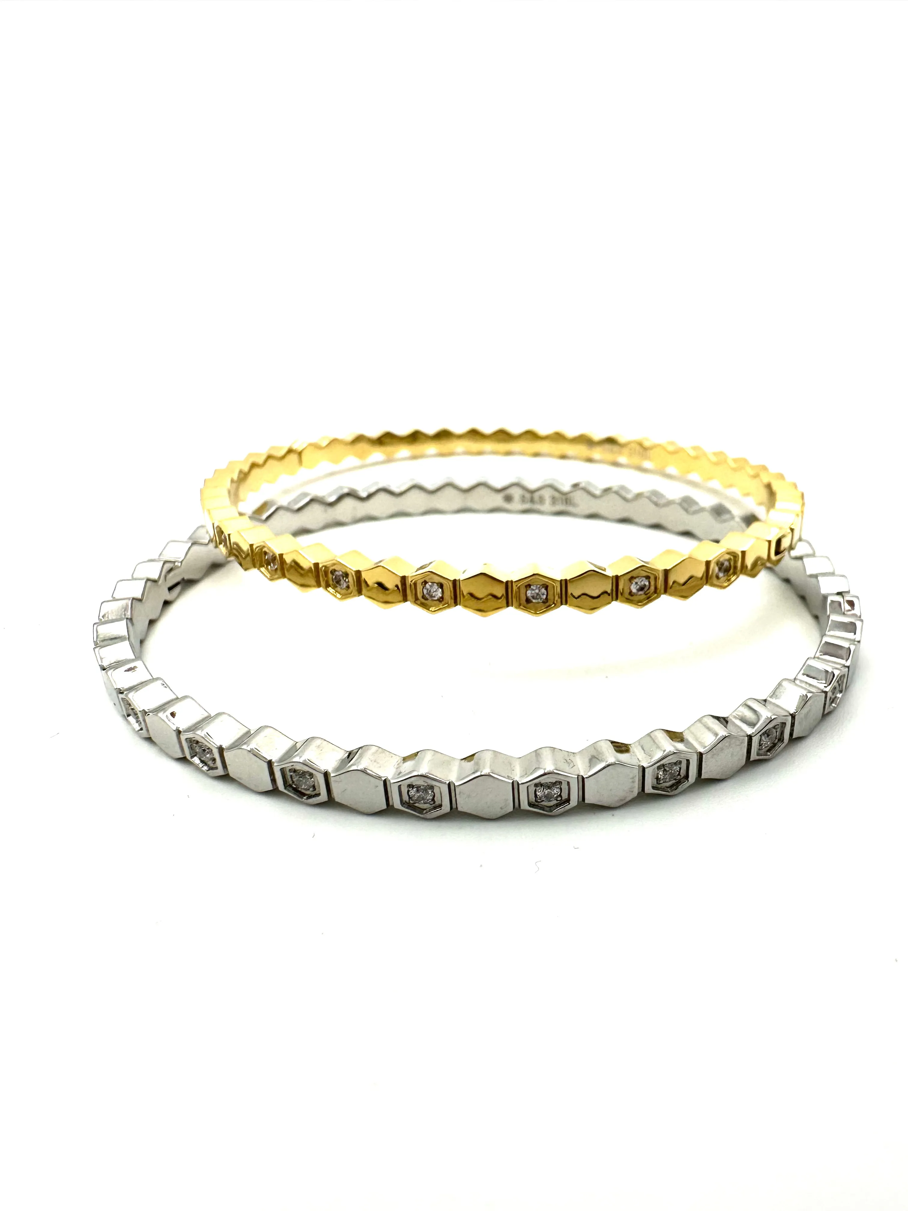CZ Hex Hinged Bangle