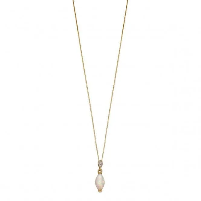 Elements Gold Yellow Gold Opal Marquise Pendant GP2115W