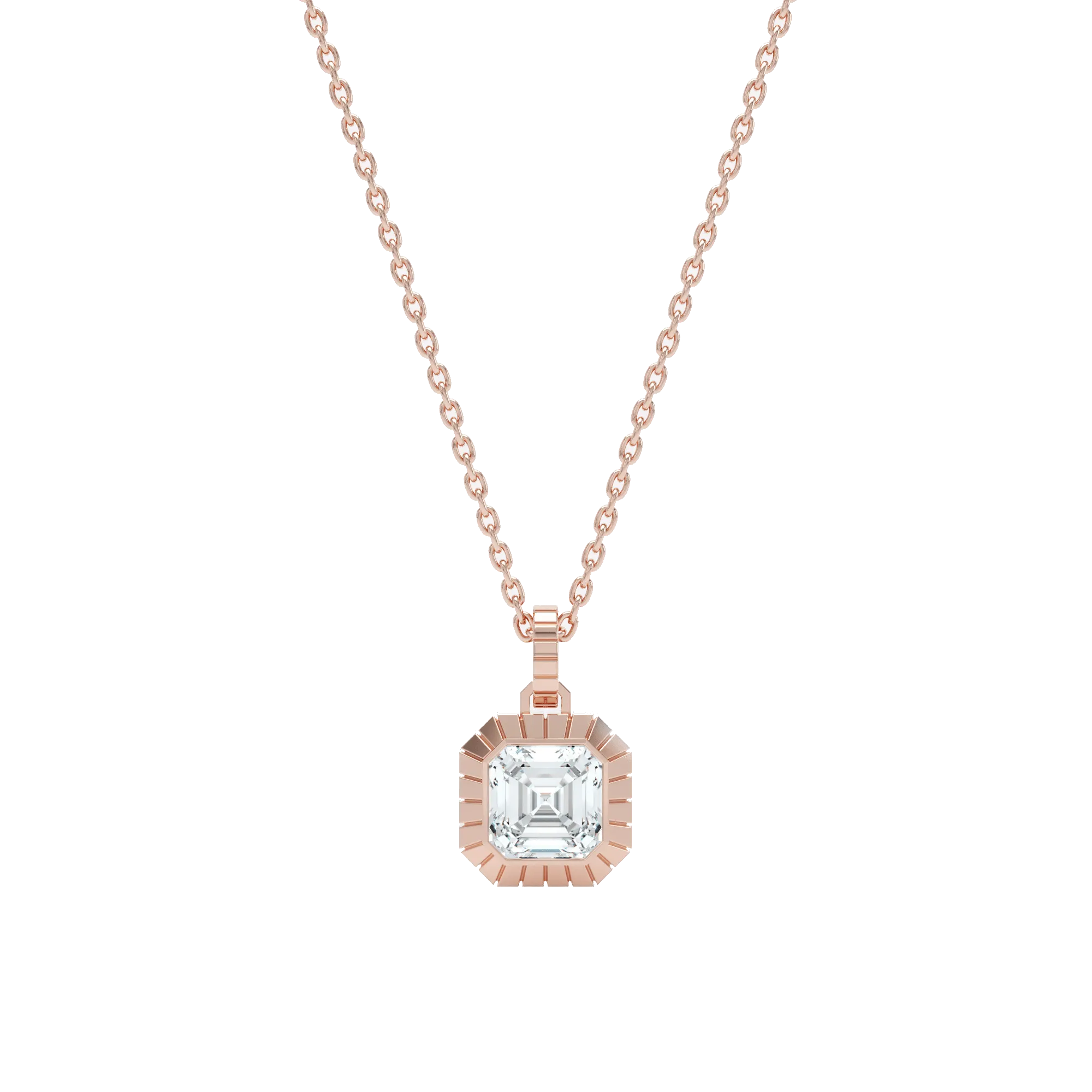 Eternity engraved asscher pendant