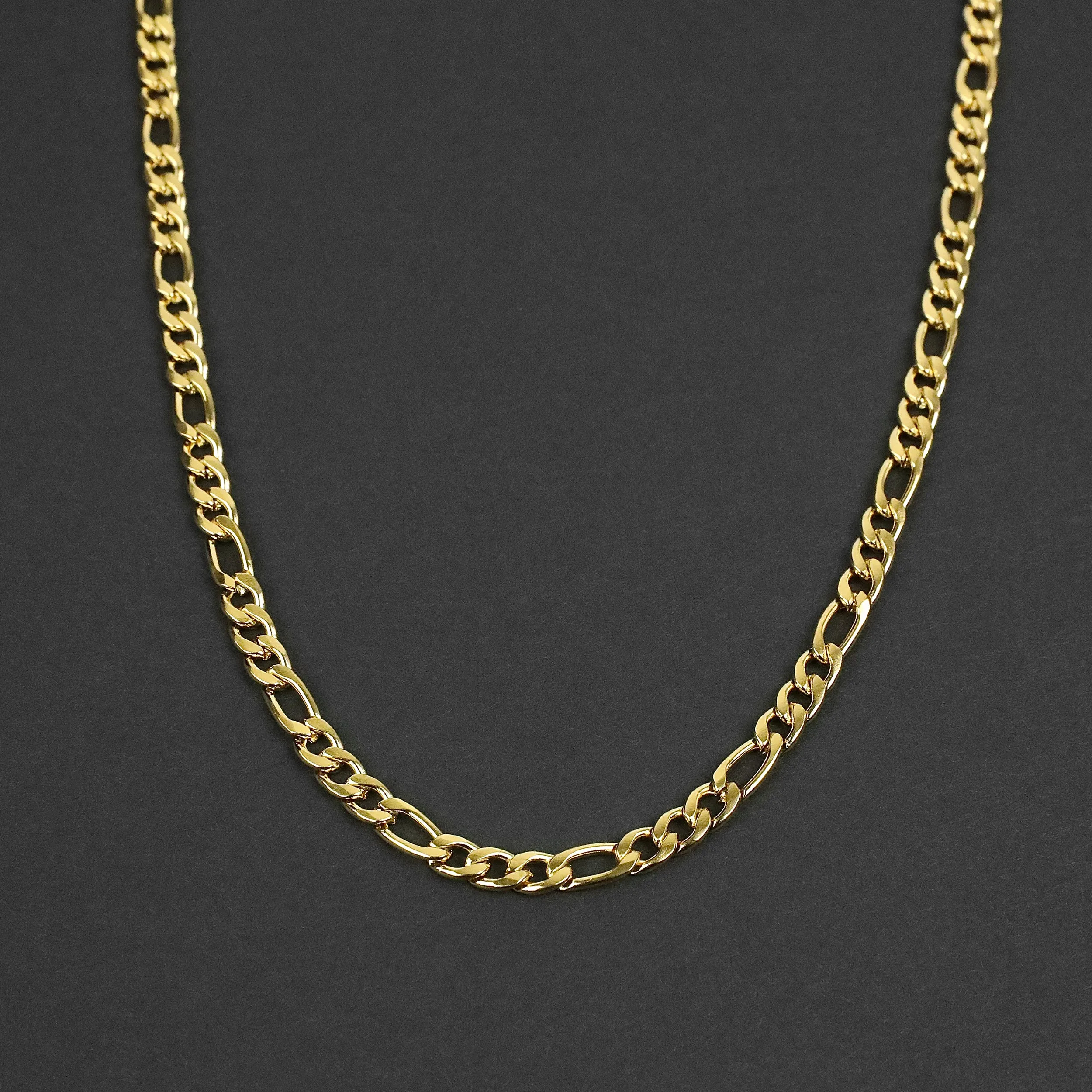 Figaro Chain Necklace - Gold 4.5mm