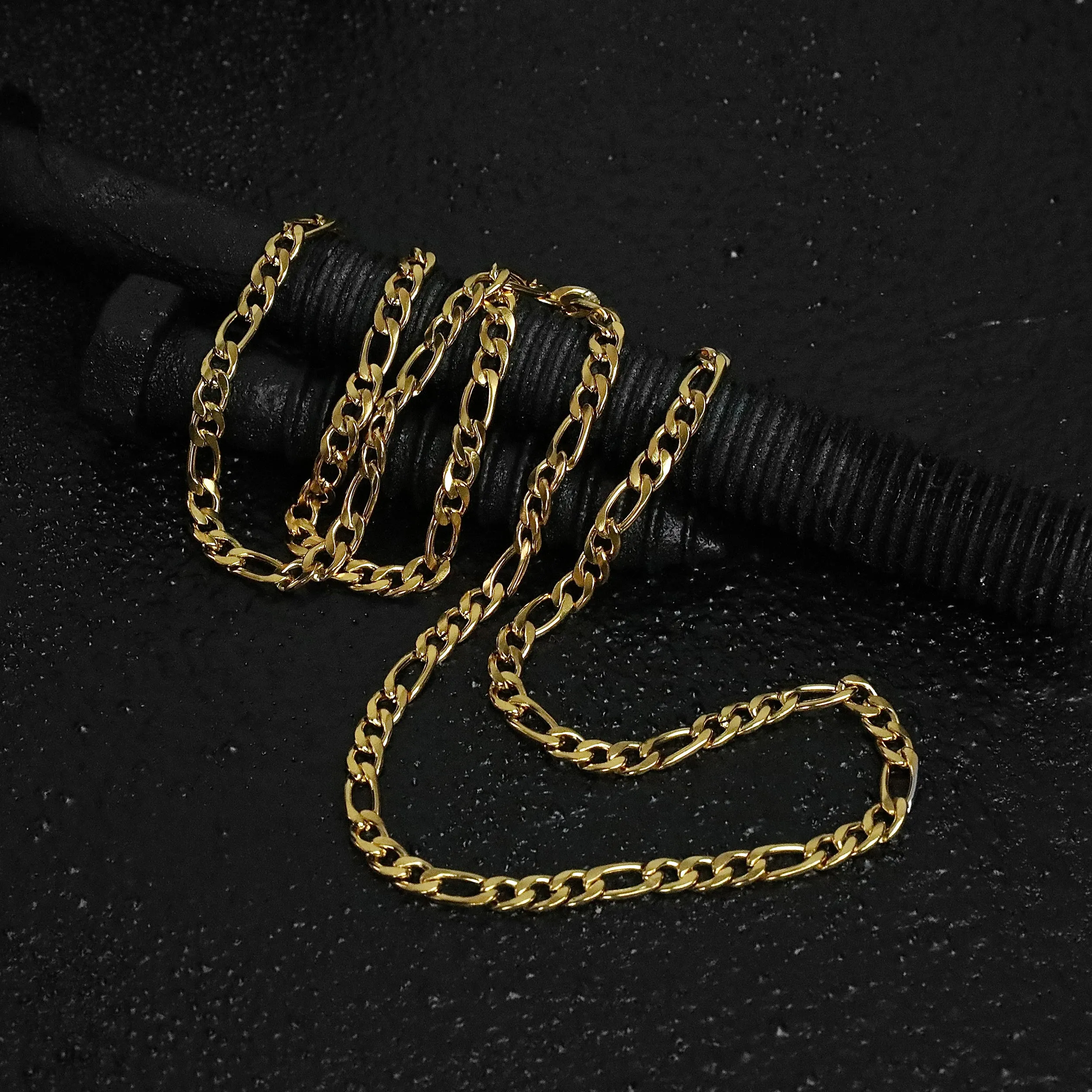 Figaro Chain Necklace - Gold 4.5mm