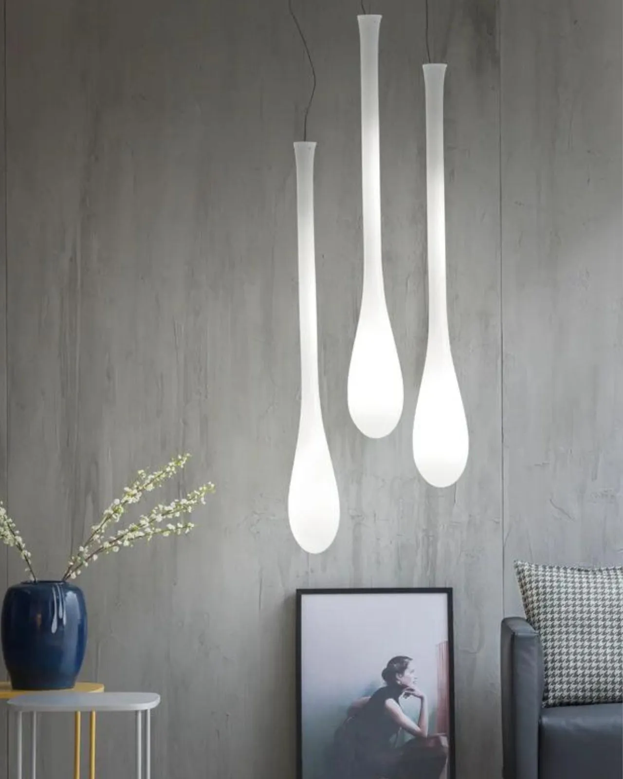 Hand Blown Elongated Italian Pendant