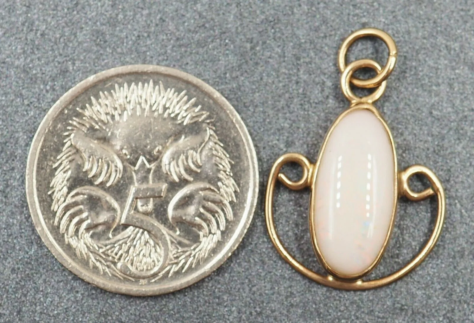 Handmade Opal 9ct Yellow Gold Pendant