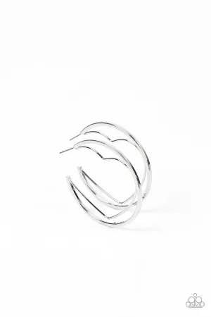 Love Goes Around - Silver Hoop Earring