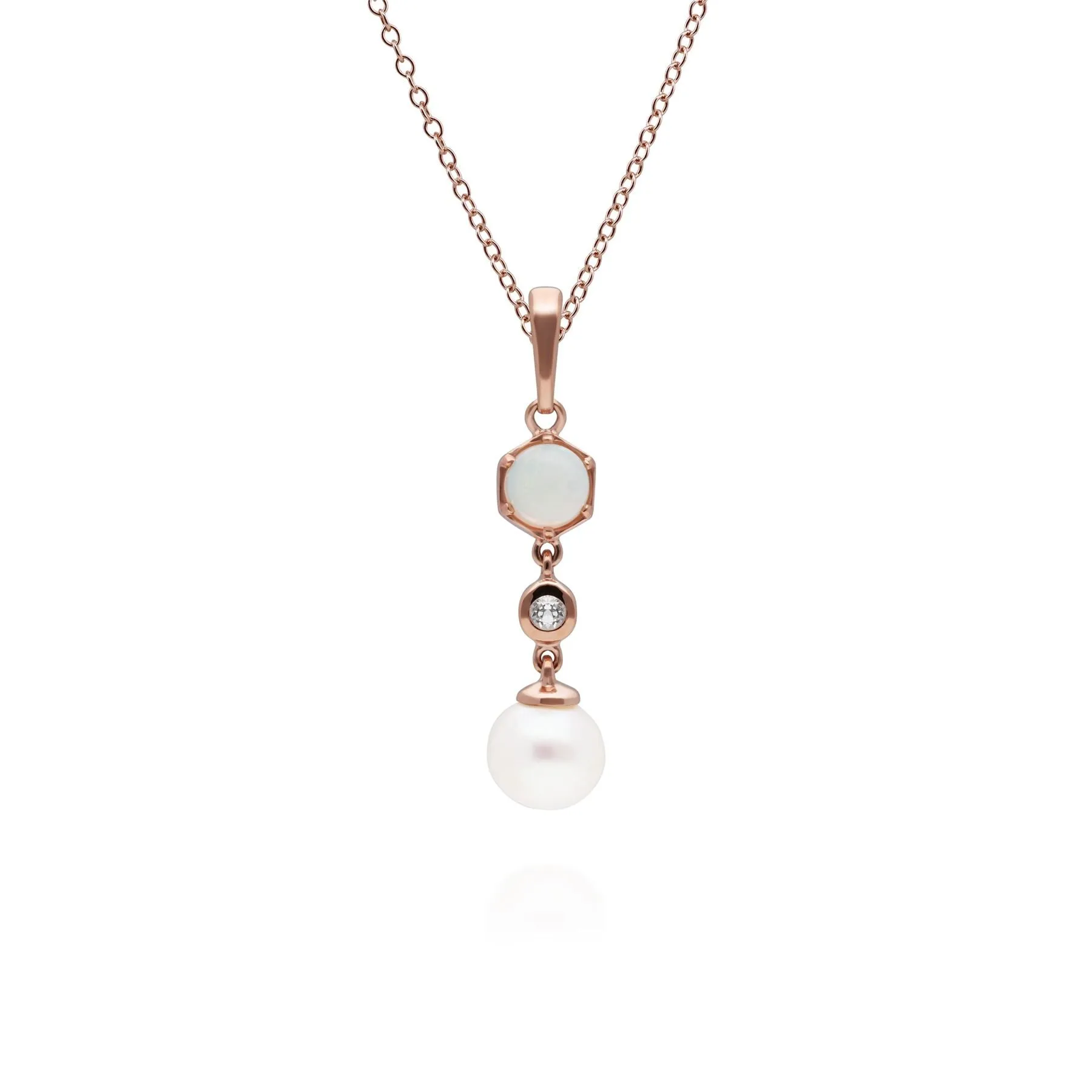 Moderne Perle, Opal & Topas Tropfen Anhänger in Vergoldetem 925 Sterling Silber