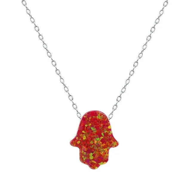 Opal Necklace Pendants in 8 Colors 925 Silver