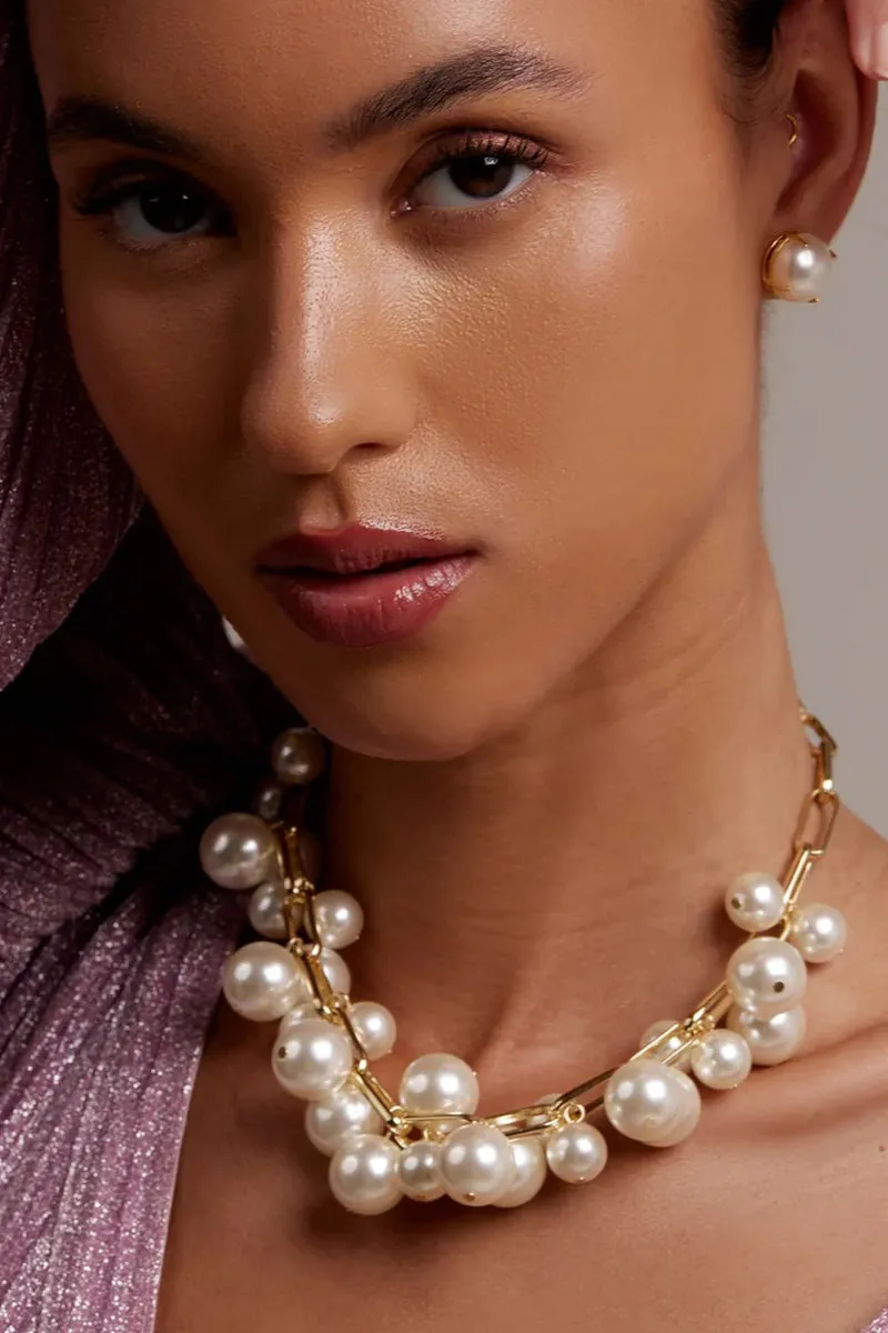 Pearl Cluster Necklace