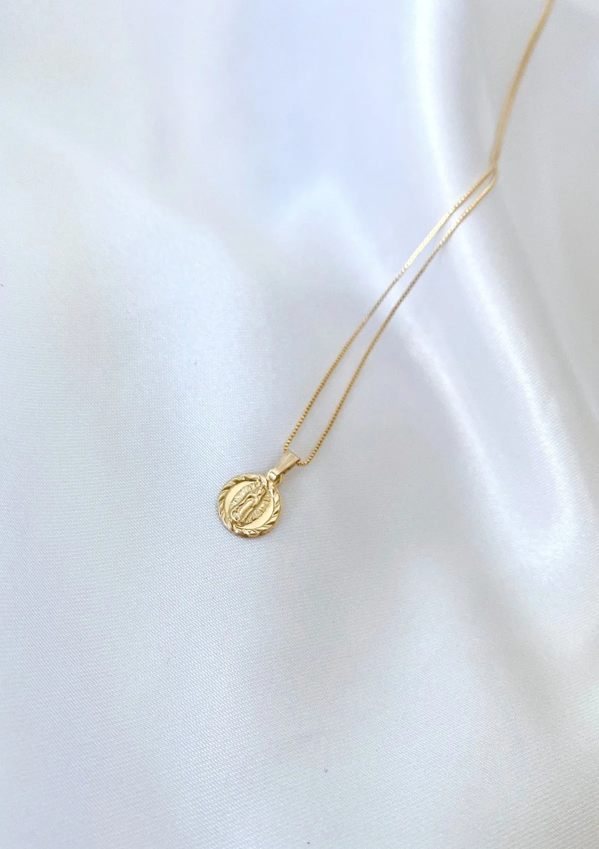 Petite Virgin Mary Medallion Necklace
