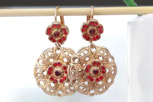 RED Rose Gold EARRINGS