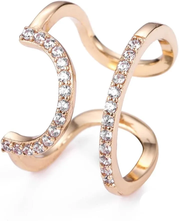 Statement Knuckle Nail Ring Women Crystal Stacking Joint Rings Women