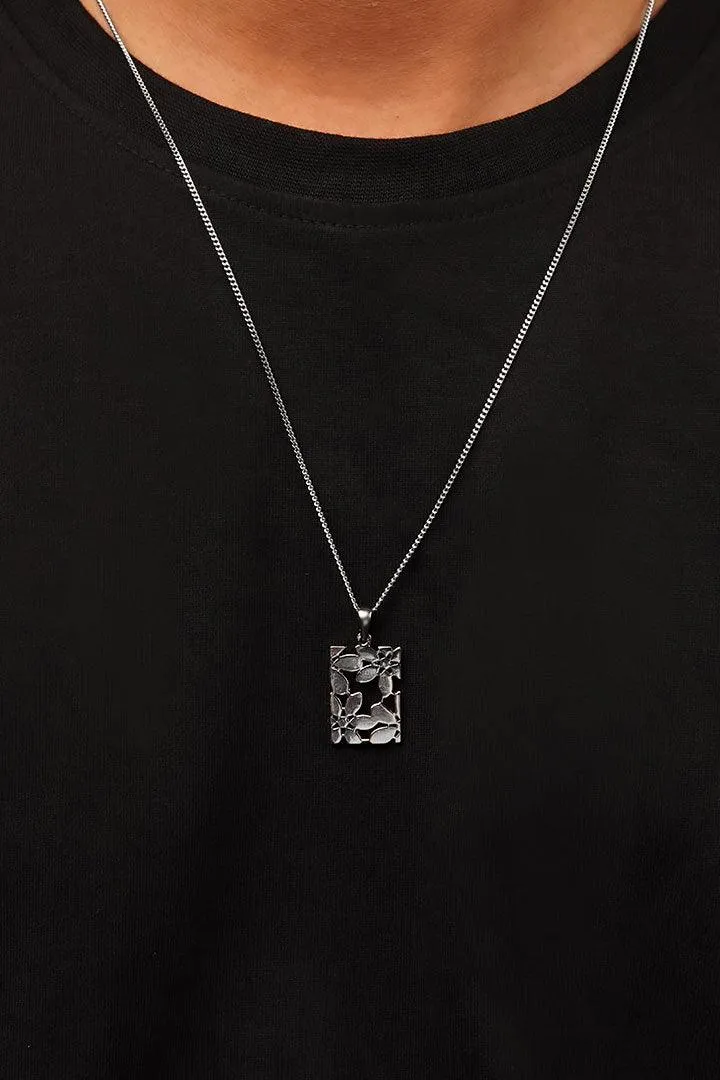 Stencil Pendant - Silver