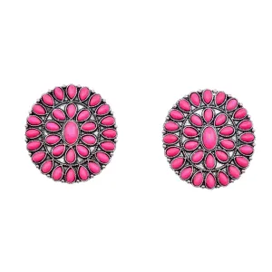 West & Co. Large Pink Cluster Post Earring